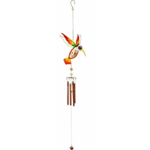 Image of Kingfisher Orange Metal & Glass Windchime