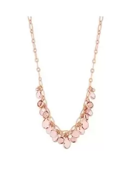 image of Mood Rose Gold Tonal Pink Peardrop Shaker Necklace