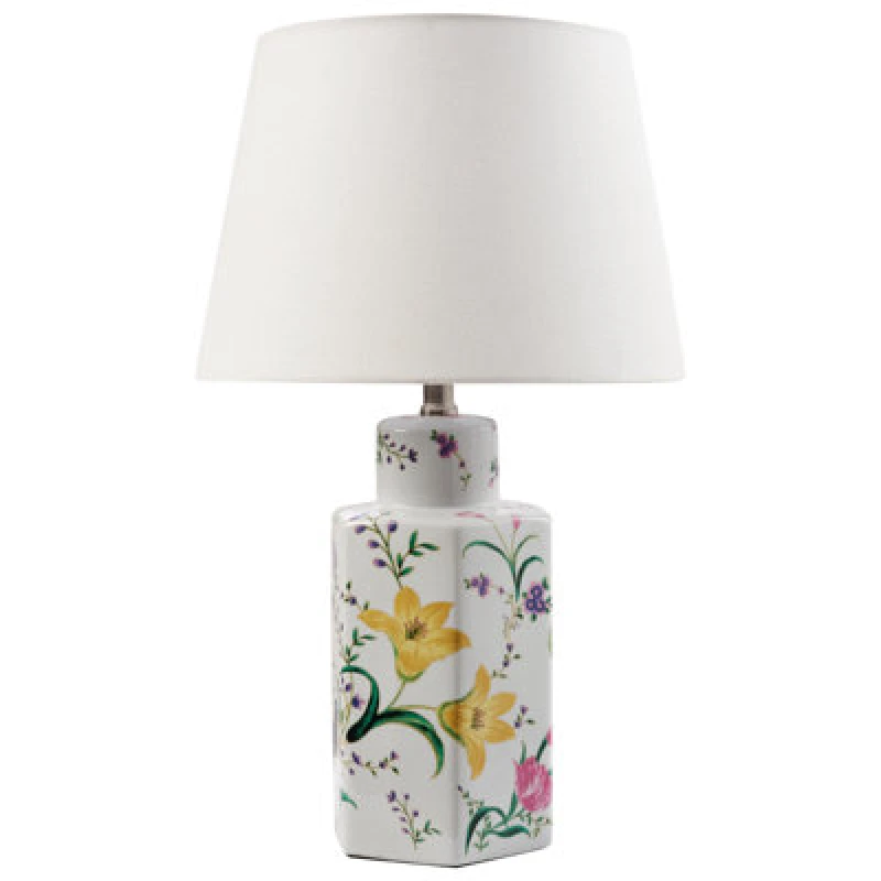 Image of Beliani Table Lamp Cavado Porcelain White