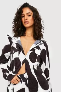 image of Abstract Plisse Oversized Shirt