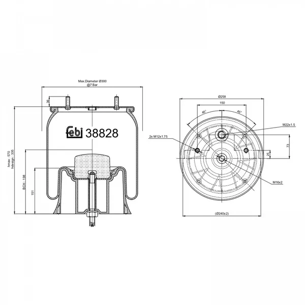 Image of FEBI BILSTEIN Boot, air suspension 38828