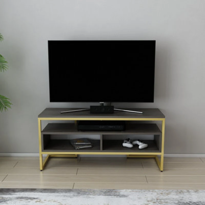 Image of Decorotika Merrion TV Stand TV Unit For Tv's Up To 50" Gold Wenge