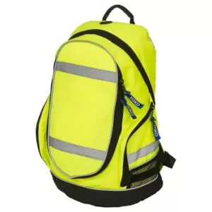 Image of Yoko London Hi-vis Backpack (one Size, Yellow/Black)