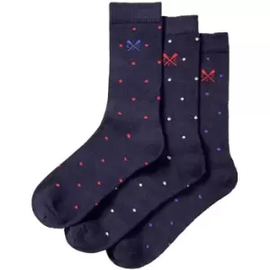 Image of Crew Clothing Mens 3 Pack Spot Breathable Bamboo Socks One Size