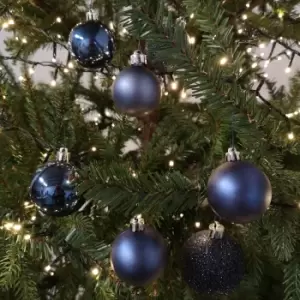 Image of 30pcs Assorted Shatterproof Baubles Christmas Decoration in Midnight Blue