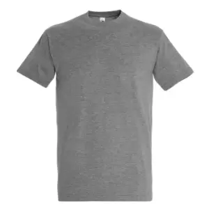 image of SOLS Mens Imperial Heavyweight Short Sleeve T-Shirt (4XL) (Grey Marl)