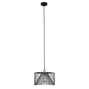 Image of Casco Copper Pendant with Black Amadeus Shade