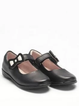 Image of Lelli Kelly Girls Colourissima Bow Dolly School Shoe - Black, Size 9 Younger