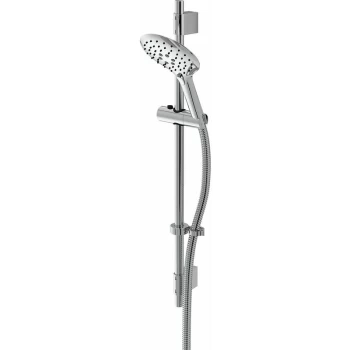 image of Casino Shower Kit with Large 3 Function Push Button Handset Easy Clean Hose - Chrome - Bristan