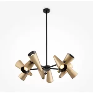 image of Maytoni Maytoni Giro Modern 10 Light Multi Arm Pendant Ceiling Light Brass GU10