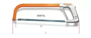 image of Beta Tools 1726 Hacksaw Frame with Blade Attachment System 440mm L1: 300mm