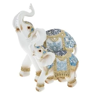 Image of Bombay Blue Elephant Mum/Baby Ornament