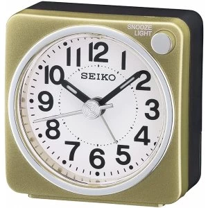 image of Seiko QHE118G Bedside Alarm Clock Gold