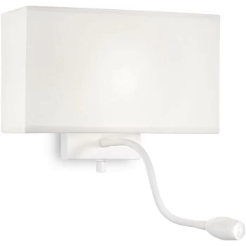 Image of Ideal Lux Hotel - LED 2 Light Wall Light White