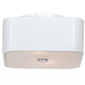 Quadro Cylindrical Ceiling Light White