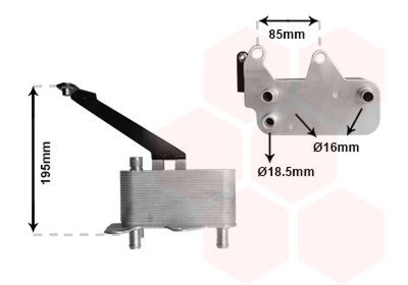Image of VAN WEZEL Automatic transmission oil cooler VAN WEZEL 02013700