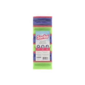 Image of Sorbo Abrasive Sponge Scourers, Set of 6, Pink/Green