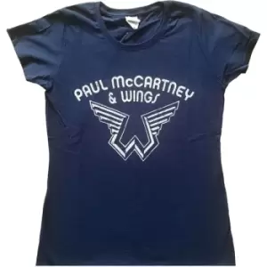 image of Paul McCartney - Wings Logo Ladies XX-Large T-Shirt - Blue