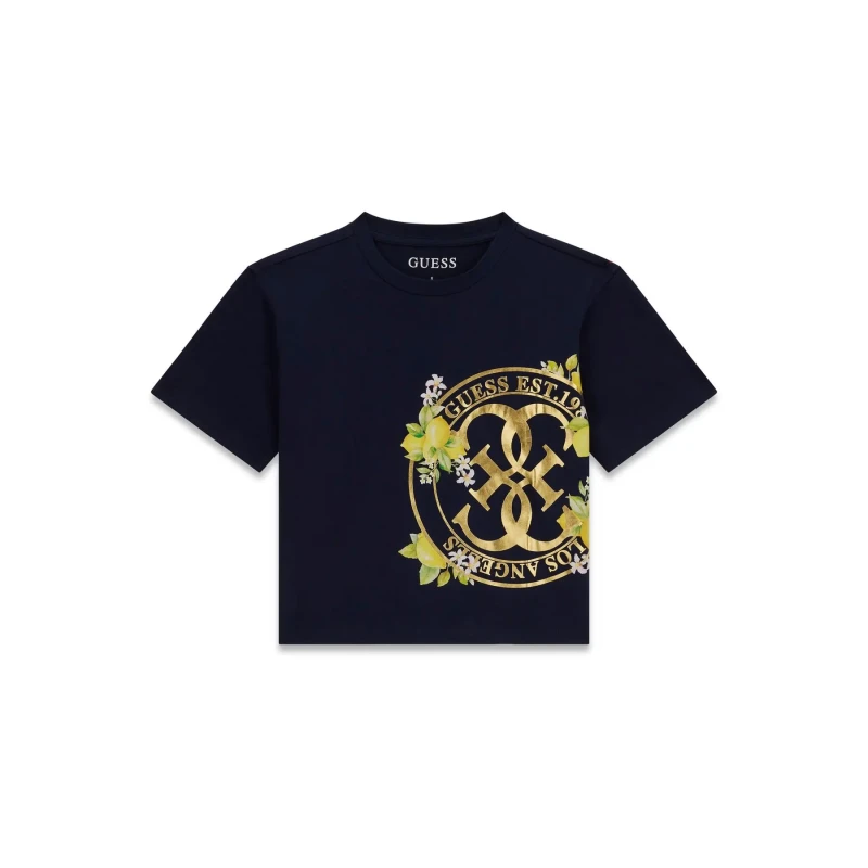 Image of Guess Girl's T-Shirt Guess Midi Bleu Female 8 ans