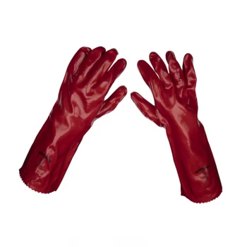 image of Red PVC Gauntlets 450MM - Pack of 120 Pairs