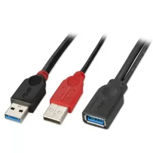 image of Lindy USB 3.0 DualPower 2xAM/AF 0,5m