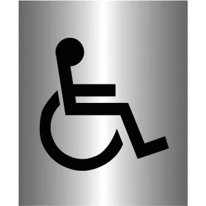 Image of Stewart Superior bac103 Brushed Aluminium Acrylic Sign 115x150mm Disabled Logo