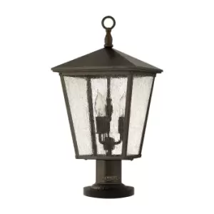 Image of Outdoor IP44 3 Bulb Wall Ground Pedestal Regency Bronze LED E14 60W