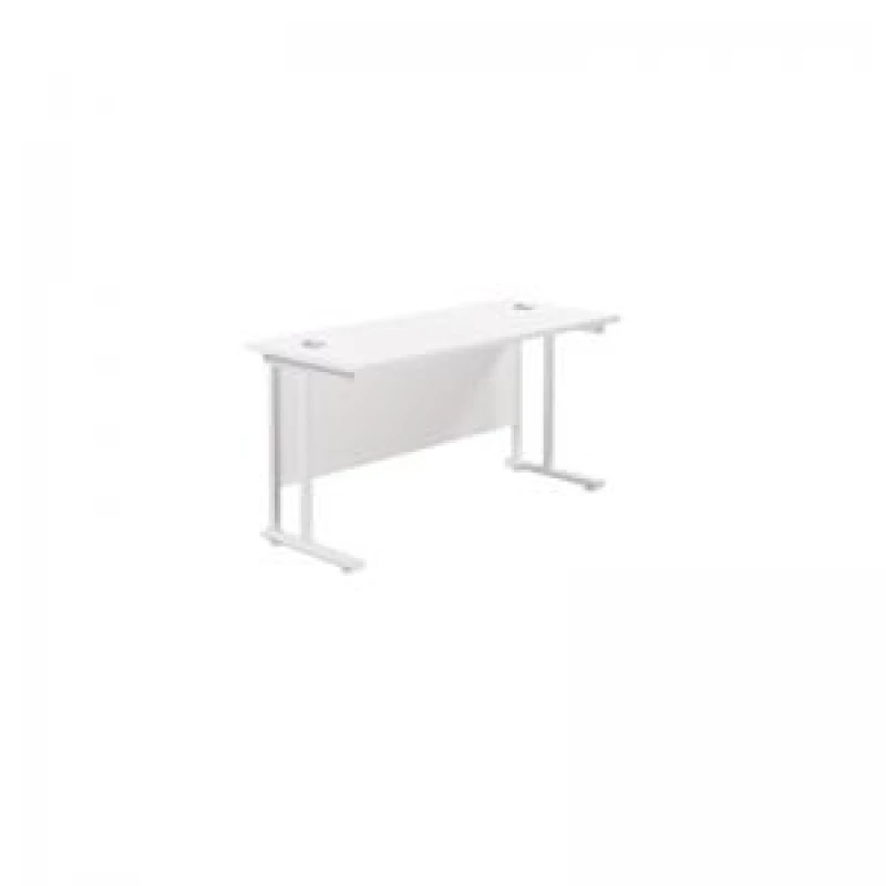 Image of Jemini Rectangular Cantilever Desk 1200x600x730mm White/White KF806295