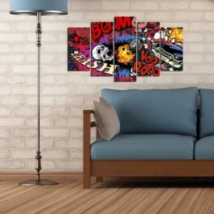Image of 5ABSMDF-97 Multicolor Decorative MDF Painting (5 Pieces)