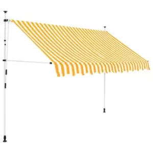 Image of VidaXL Manual Retractable Awning 300cm Orange and White Stripes