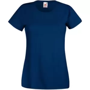 Image of Womens/Ladies Value Fitted Short Sleeve Casual T-Shirt (Large) (Airforce Blue)