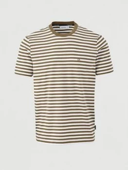 Image of Calvin Klein Organic Cotton Stripe T-Shirt - Khaki