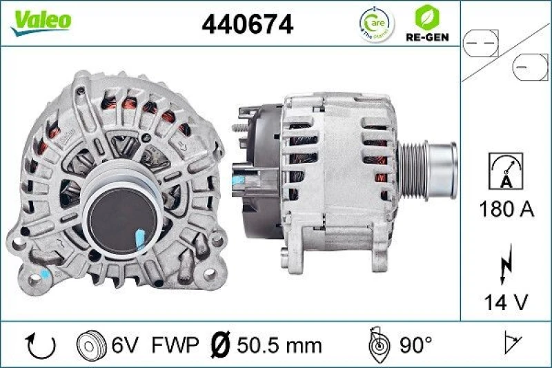 Image of VALEO 440674 Generator Alternator Charging Current: 180A, Voltage: 14V Alternator (4)