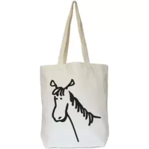 Image of Moorland Rider Horse Stuff Shopper Bag (40cm x 40cm x 12cm) (Natural)
