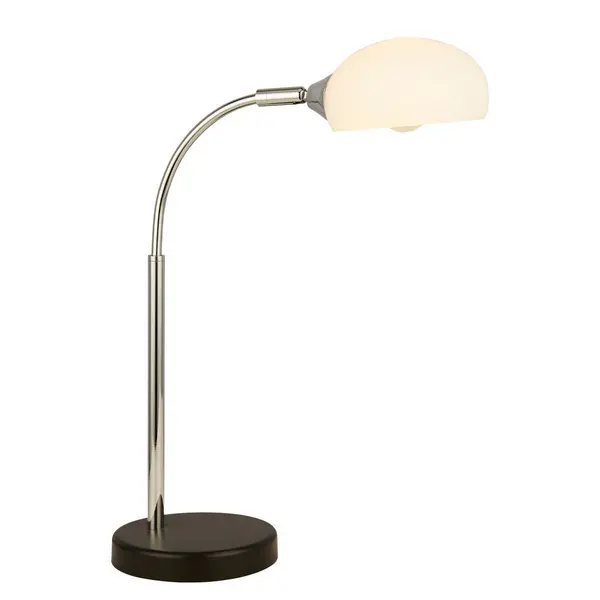 image of Astro Table Lamp Black, Chrome, Opal Glass Shade