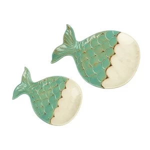 image of Ceramic Fish Plate Set (Set of 2)