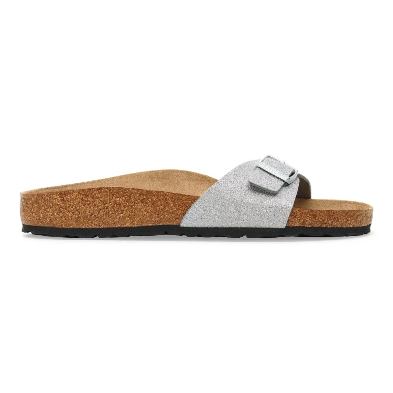 Image of Birkenstock Womens sandals Birkenstock Madrid BS Synthetik Shiny Glitter Silver Gris Female 36