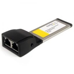 image of StarTech.com Dual Port ExpressCard Gigabit Laptop Ethernet NIC Network Adapter Card