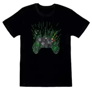 Image of Xbox Unisex Adult Controller T-Shirt (XL) (Black/Green)