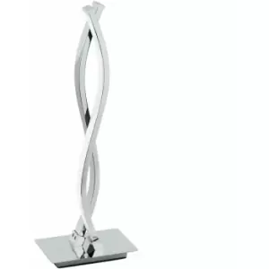 Image of Table Lamp Chrome Shade White Plastic In Line Switch Bulb LED 2x5W Included