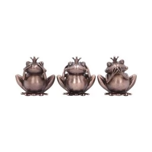 Image of Bronze Crowned Three Wise Frogs Figurine