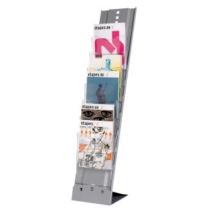Image of Fast Paper Portable 7 Compartment Literature Display - Silver