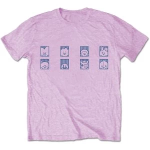 Image of BT21 - Group Squares Unisex Large T-Shirt - Pink