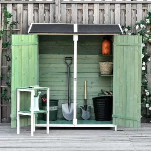 Image of Alfresco Garden Tool Storage Shed with Ground Nails, Green