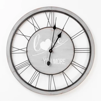 image of Hometime Metal & MDF Wall Clock - Love You More