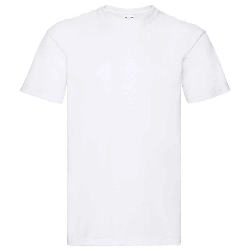 Image of Fruit Of The Loom Fruit of the Loom Men Super Premium Plain T-Shirt in White Size: Small White S Male 5063470435951