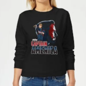 image of Avengers Captain America Womens Sweatshirt - Black