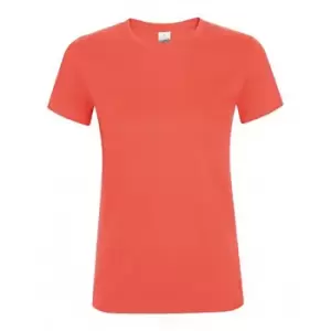 Image of SOLS Womens/Ladies Regent Short Sleeve T-Shirt (M) (Coral)