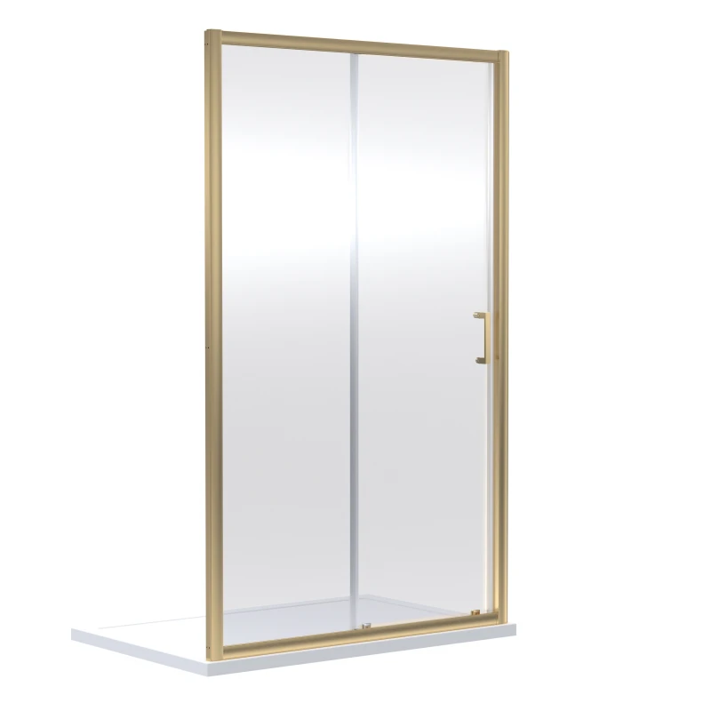 Image of Balterley 6mm Glass Sliding Shower Door 1900 x 1000mm Brushed Brass Bronze