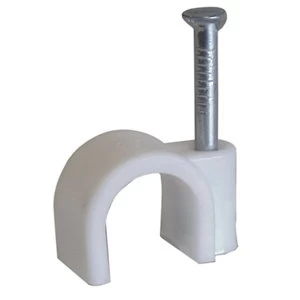 Image of CORElectric White Round 5mm Cable clips Pack of 20